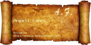 Angeli Fanni névjegykártya