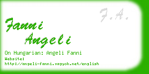 fanni angeli business card